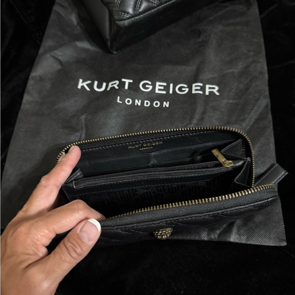 Kurt Geiger Black Quilted Wallet